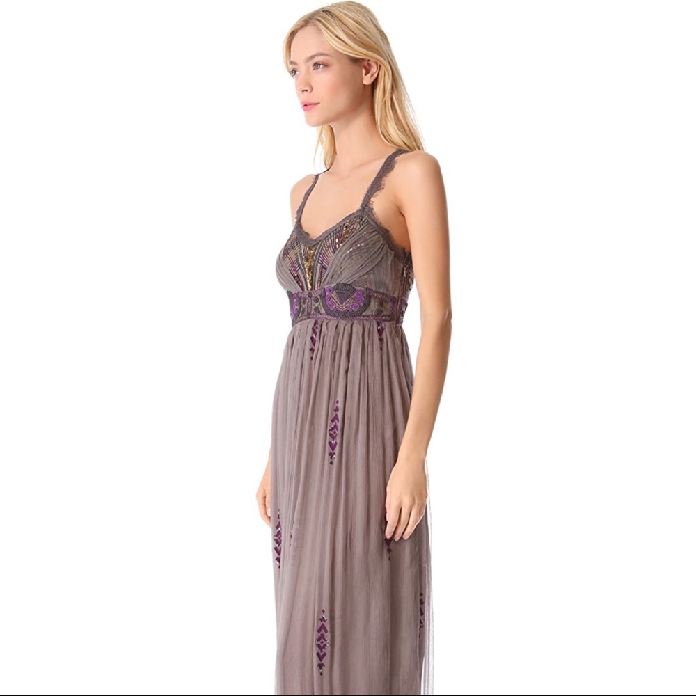 Free People Purple Embroidered Artemis Maxi Dress - Picture 9 of 10
